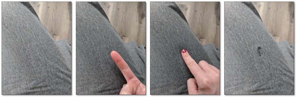 sweat test - check clothes won't show sweat stains