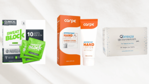 Treat Hyperhidrosis with Aluminium Lotions (Carpe and Sweatblock) and Wipes like Qbrezxa
