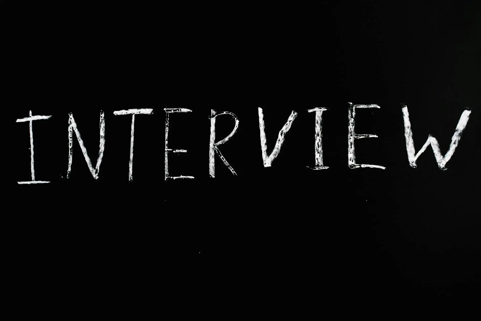 a word interview on black background